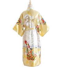 Load image into Gallery viewer, Women&#39;s  Robe with traditional painting of the figures of Japanese ladies Blossoms Printed Kimono Nightgown
