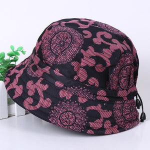 Print Cotton Packable Summer Travel Bucket Beach Sun Hat