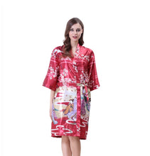 Load image into Gallery viewer, Women&#39;s medium Japanese beauty  pattern kimono floral Printed  robe Nightgown
