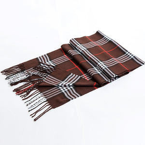 Pashmina Winter  Tartan Scarf Warm Cashmere  Wrap Shawl for Men & Women