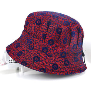 Print Cotton Packable Summer Travel Bucket Beach Sun Hat