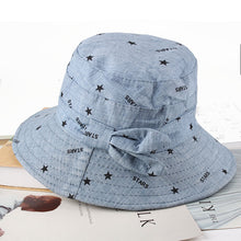 Load image into Gallery viewer, Women&#39;s  Sun Hats Cotton Bucket Wide Brim caps Beach Vacation Travel Accessories
