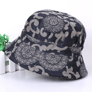 Print Cotton Packable Summer Travel Bucket Beach Sun Hat