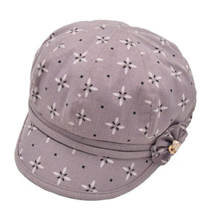 Women's visor Floral Hats Adjustable Causal caps in cotton