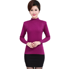 Load image into Gallery viewer, Women’s mock neck long sleeve  slim sweater knitted pullover tops
