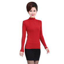 Load image into Gallery viewer, Women’s mock neck long sleeve  slim sweater knitted pullover tops
