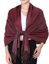 Load image into Gallery viewer, Women&#39;s solid colors Pashmina feeling Shawls and Wraps for Evening Dress Winter Warm Scarves
