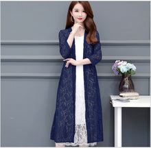 Load image into Gallery viewer, Long cape, lace cardigan, Long lace cape
