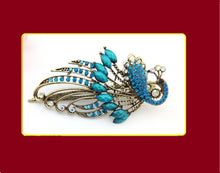 Load image into Gallery viewer, Hair clip， retro rhinestones, peacock hair clips, grab clips, vintage claw clips
