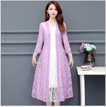 Load image into Gallery viewer, Long cape, lace cardigan, Long lace cape
