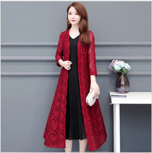 Load image into Gallery viewer, Long cape, lace cardigan, Long lace cape
