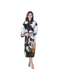 Load image into Gallery viewer, Women&#39;s  Robe with traditional painting of the figures of Japanese ladies Blossoms Printed Kimono Nightgown
