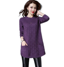 Load image into Gallery viewer, Women&#39;s Long Sleeve Crewneck  Sweater for legging Chunky Cable knit pullover
