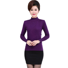 Load image into Gallery viewer, Women’s mock neck long sleeve  slim sweater knitted pullover tops
