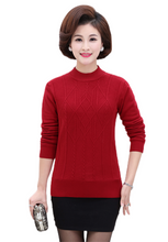 Load image into Gallery viewer, Women&#39;s Turtleneck  long sleeve solid Rhombic pattern slim sweater knit pullover
