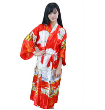 Load image into Gallery viewer, Women&#39;s  Robe with traditional painting of the figures of Japanese ladies Blossoms Printed Kimono Nightgown
