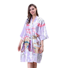 Load image into Gallery viewer, Women&#39;s medium Japanese beauty  pattern kimono floral Printed  robe Nightgown
